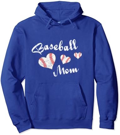 אמא בייסבול | קפוצ'ון סוודר בייסבול גרפי חמוד לבבות